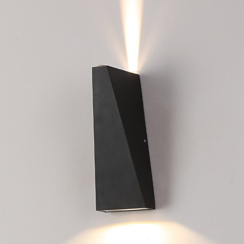 Modern Minimalist Aluminum Up And Down Illuminated LED Wall Sconce Lamp For Outdoor Patio | Bowlift