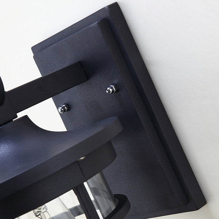 Contemporary Industrial Cylinder Aluminum Glass Shade 1-Light Waterproof Wall Sconce Lamp For Outdoor Patio | Bowlift