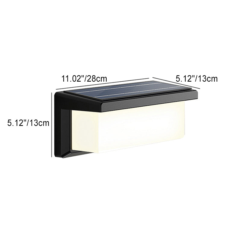 Contemporary Simplicity Rectangular Waterproof Solar Human Body Induction LED Outdoor Wall Sconce Lamp For Garden | Bowlift