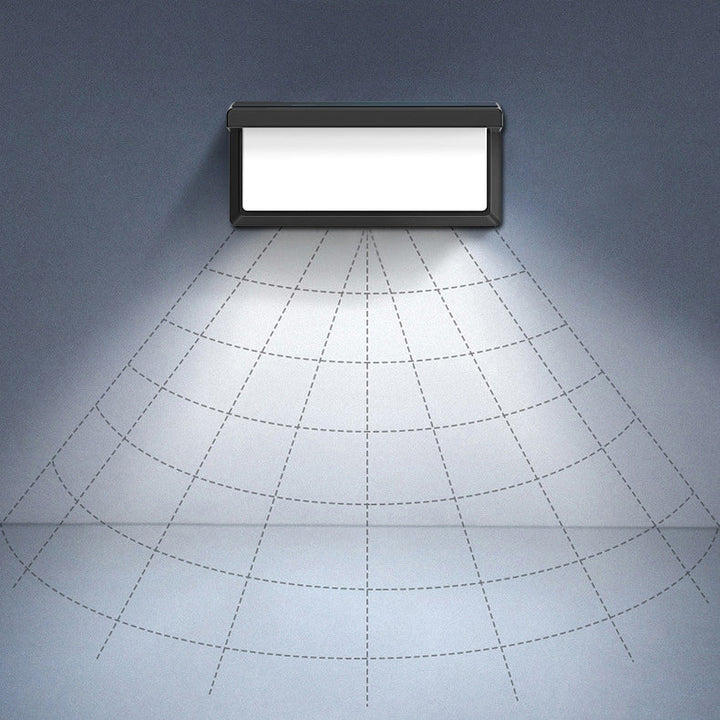Contemporary Simplicity Rectangular Waterproof Solar Human Body Induction LED Outdoor Wall Sconce Lamp For Garden | Bowlift