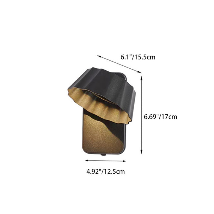 Contemporary Industrial Aluminum Pleated Round Shade LED Outdoor Waterproof Wall Sconce Lamp For Garden | Bowlift
