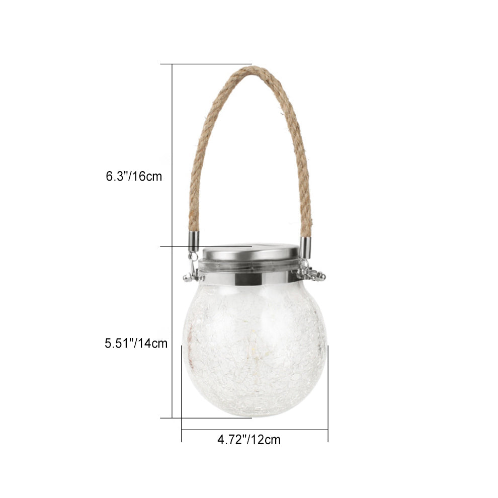 Modern Minimalist Solar Waterproof Round Bottle Round Cracked Glass ABS Stainless Steel LED Outdoor Light For Garden | Bowlift