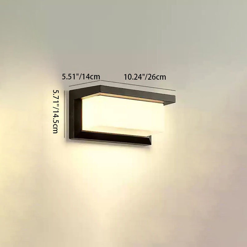 Modern Minimalist Waterproof Rectangle Oval PC Aluminum LED Wall Sconce Lamp For Outdoor | Bowlift