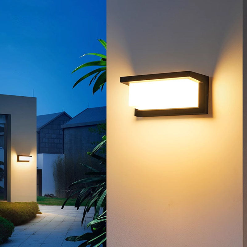 Modern Minimalist Waterproof Rectangle Oval PC Aluminum LED Wall Sconce Lamp For Outdoor | Bowlift