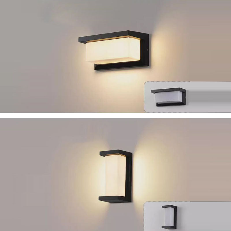 Modern Minimalist Waterproof Rectangle Oval PC Aluminum LED Wall Sconce Lamp For Outdoor | Bowlift