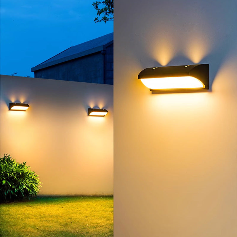 Modern Minimalist Waterproof Rectangle Oval PC Aluminum LED Wall Sconce Lamp For Outdoor | Bowlift