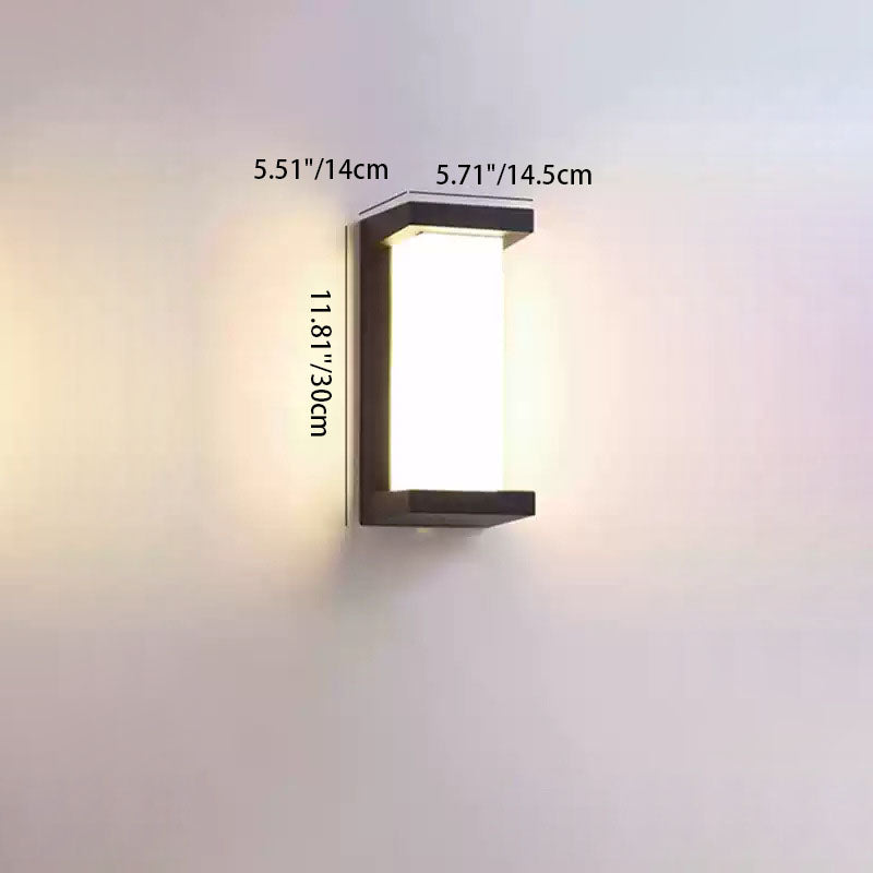 Modern Minimalist Waterproof Rectangle Oval PC Aluminum LED Wall Sconce Lamp For Outdoor | Bowlift