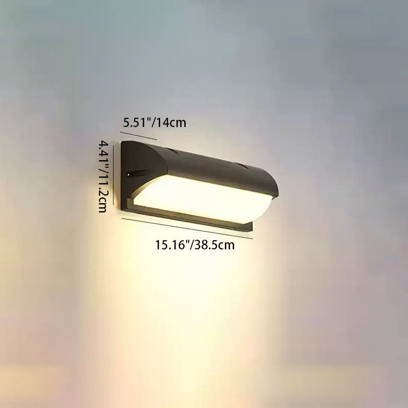 Modern Minimalist Waterproof Rectangle Oval PC Aluminum LED Wall Sconce Lamp For Outdoor | Bowlift