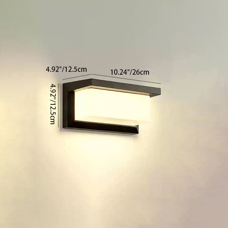 Modern Minimalist Waterproof Rectangle Oval PC Aluminum LED Wall Sconce Lamp For Outdoor | Bowlift