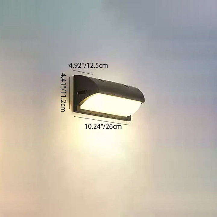 Modern Minimalist Waterproof Rectangle Oval PC Aluminum LED Wall Sconce Lamp For Outdoor | Bowlift