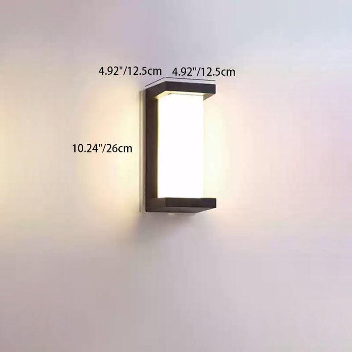 Modern Minimalist Waterproof Rectangle Oval PC Aluminum LED Wall Sconce Lamp For Outdoor | Bowlift