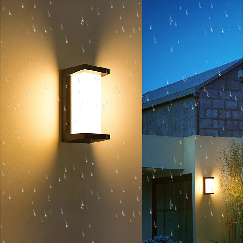 Modern Minimalist Waterproof Rectangle Oval PC Aluminum LED Wall Sconce Lamp For Outdoor | Bowlift