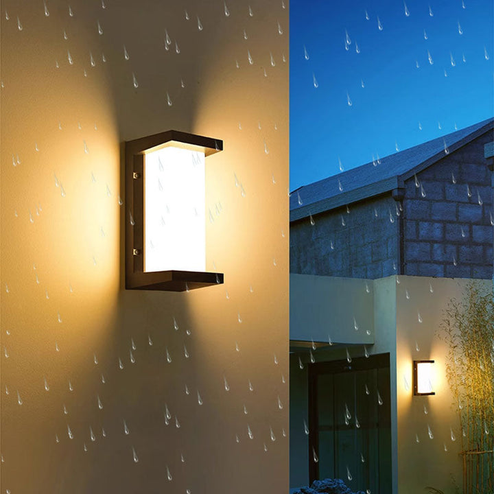 Modern Minimalist Waterproof Rectangle Oval PC Aluminum LED Wall Sconce Lamp For Outdoor | Bowlift