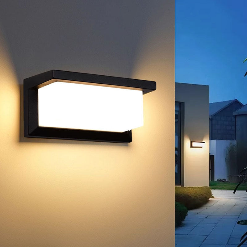 Modern Minimalist Waterproof Rectangle Oval PC Aluminum LED Wall Sconce Lamp For Outdoor | Bowlift