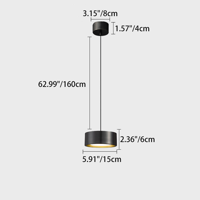 BowLift | Minimalistic Round Cylinder Iron LED Pendant Light for Bedroom