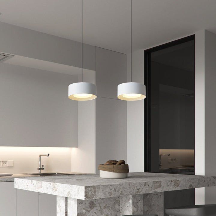 BowLift | Minimalistic Round Cylinder Iron LED Pendant Light for Bedroom
