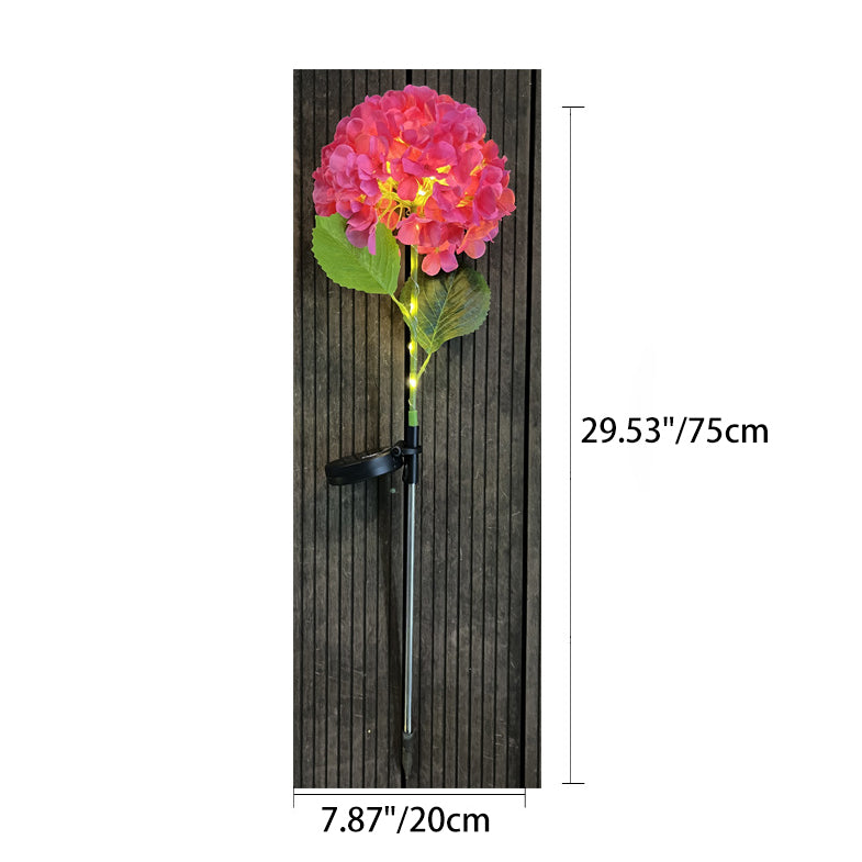Contemporary Creative Solar Waterproof Hydrangea Round PVC Stainless Steel LED Outdoor Light For Garden | Bowlift