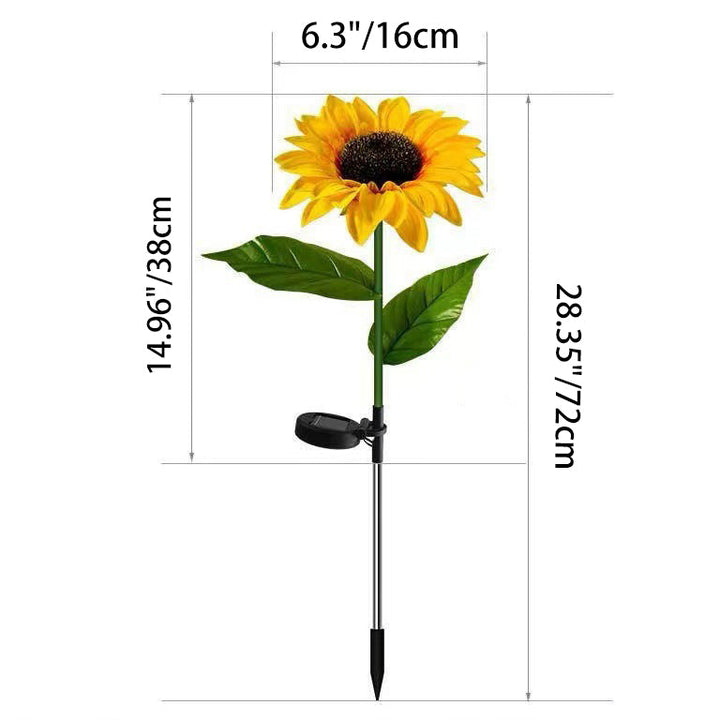 Contemporary Creative Solar Waterproof Sunflower Silk ABS Stainless Steel LED Outdoor Light For Garden | Bowlift