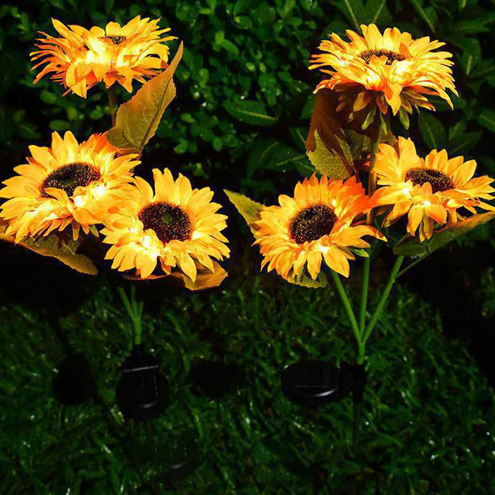 Contemporary Creative Solar Waterproof Sunflower Silk ABS Stainless Steel LED Outdoor Light For Garden | Bowlift