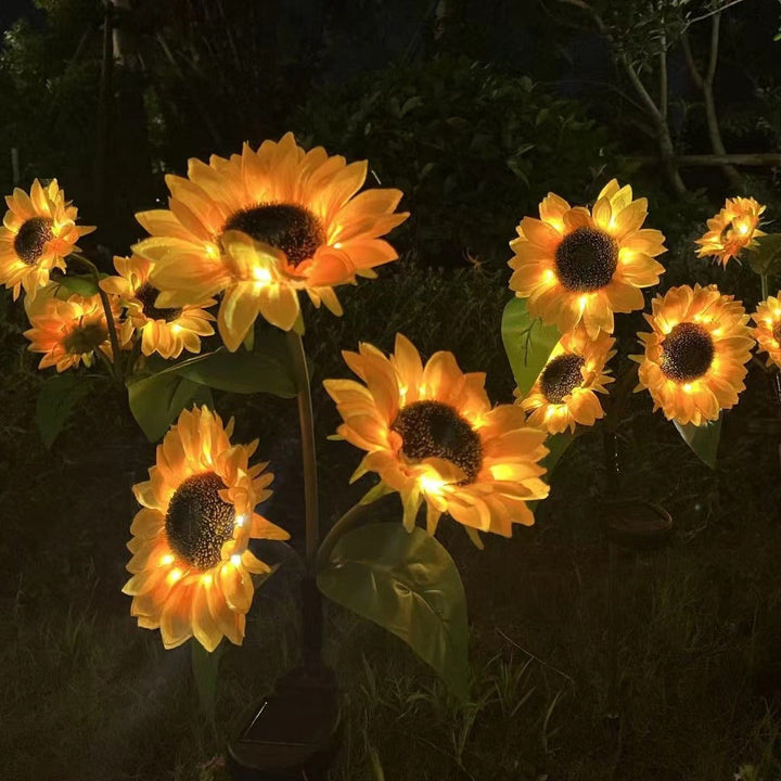 Contemporary Creative Solar Waterproof Sunflower Silk ABS Stainless Steel LED Outdoor Light For Garden | Bowlift