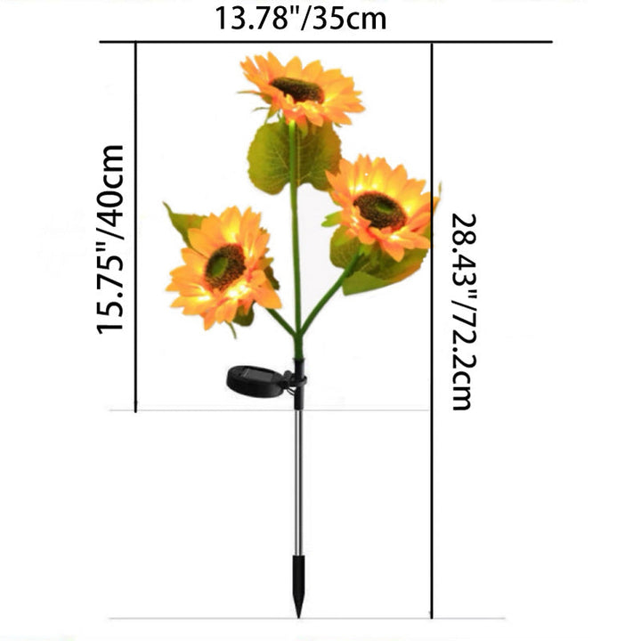 Contemporary Creative Solar Waterproof Sunflower Silk ABS Stainless Steel LED Outdoor Light For Garden | Bowlift