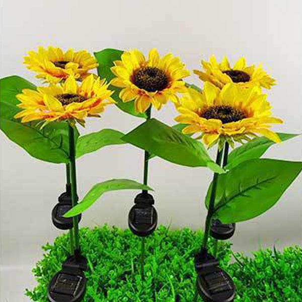Contemporary Creative Solar Waterproof Sunflower Silk ABS Stainless Steel LED Outdoor Light For Garden | Bowlift