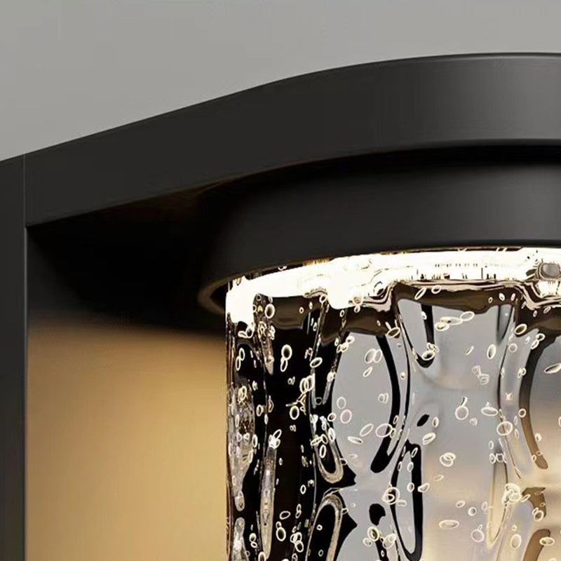 Modern Luxury Waterproof Cylinder Stainless Steel Crystal LED Wall Sconce Lamp For Outdoor Patio | Bowlift