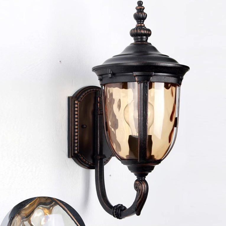 Contemporary Nordic Jar Aluminum Glass 1-Light Wall Sconce Lamp For Outdoor Patio | Bowlift