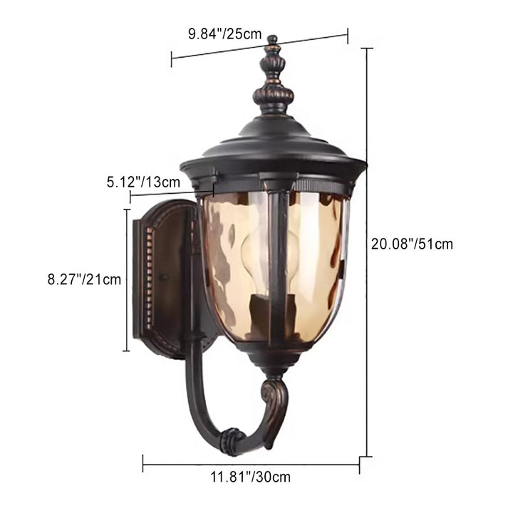 Contemporary Nordic Jar Aluminum Glass 1-Light Wall Sconce Lamp For Outdoor Patio | Bowlift