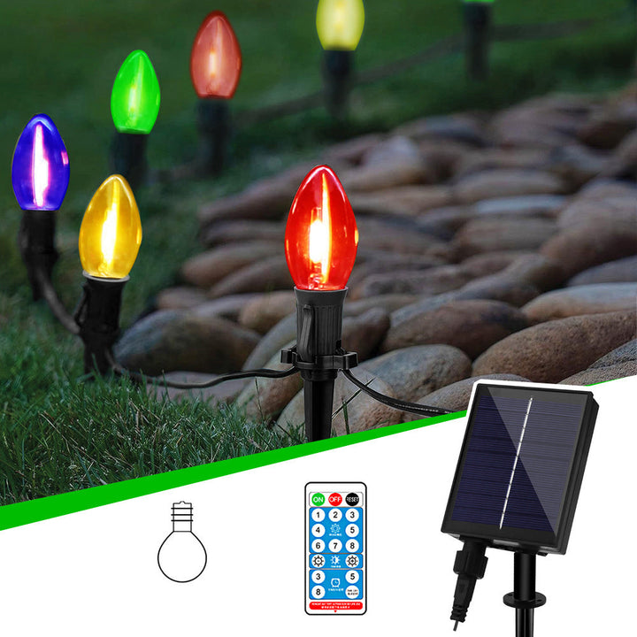 BowLift | Modern Minimalist Waterproof Solar Christmas Waterdrop Plastic 12/25-Light Landscape Lighting Outdoor String Light For Garden