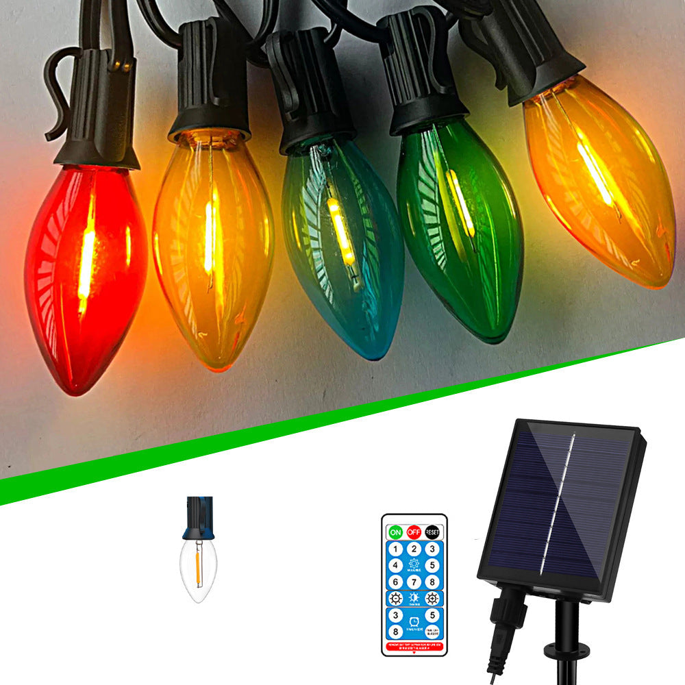 BowLift | Modern Minimalist Waterproof Solar Christmas Waterdrop Plastic 12/25-Light Landscape Lighting Outdoor String Light For Garden