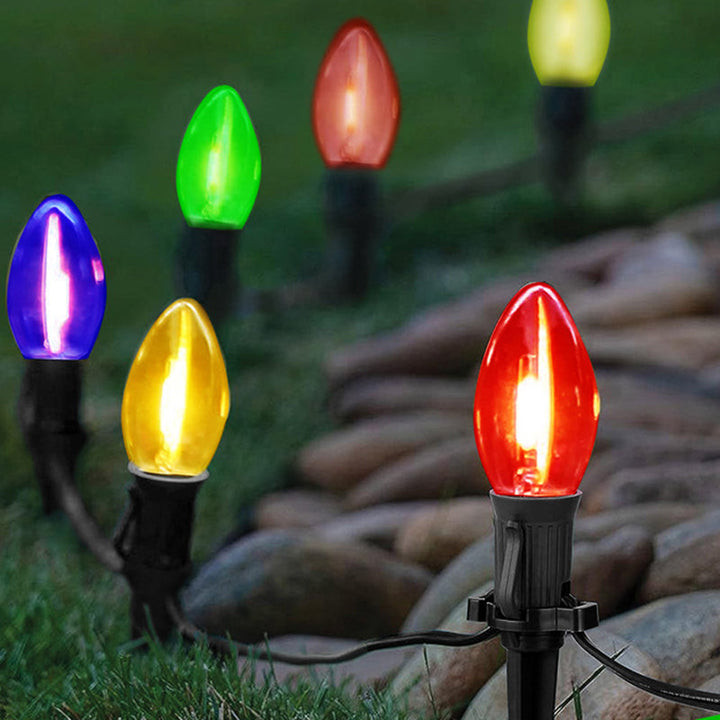 BowLift | Modern Minimalist Waterproof Solar Christmas Waterdrop Plastic 12/25-Light Landscape Lighting Outdoor String Light For Garden