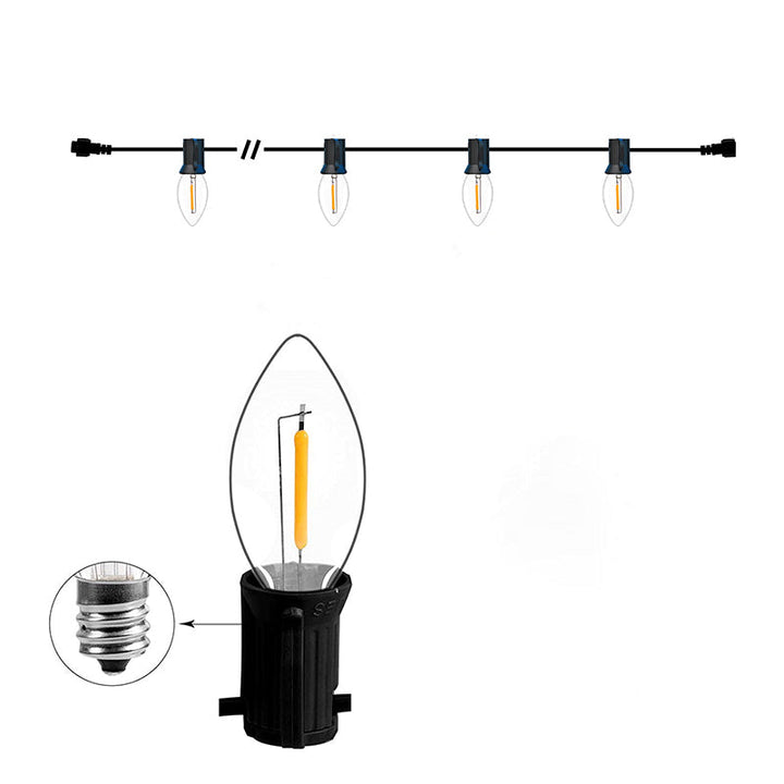 BowLift | Modern Minimalist Waterproof Solar Christmas Waterdrop Plastic 12/25-Light Landscape Lighting Outdoor String Light For Garden
