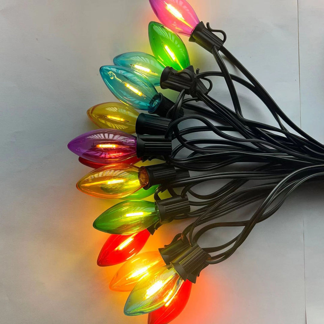 BowLift | Modern Minimalist Waterproof Solar Christmas Waterdrop Plastic 12/25-Light Landscape Lighting Outdoor String Light For Garden