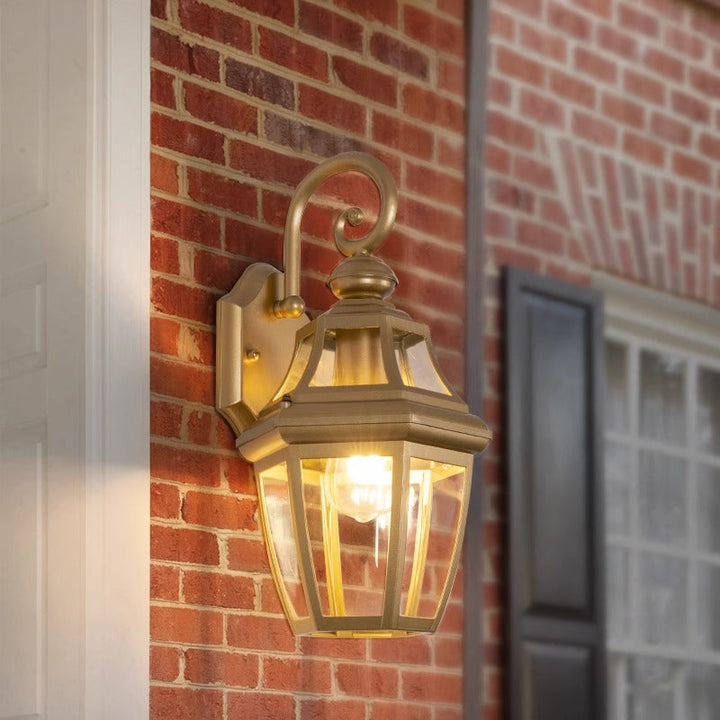 Contemporary Nordic Round Court Waterproof Glass Hardware 1-Light Wall Sconce Lamp For Outdoor Patio | Bowlift