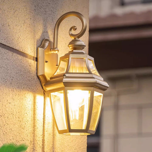 Contemporary Nordic Round Court Waterproof Glass Hardware 1-Light Wall Sconce Lamp For Outdoor Patio | Bowlift