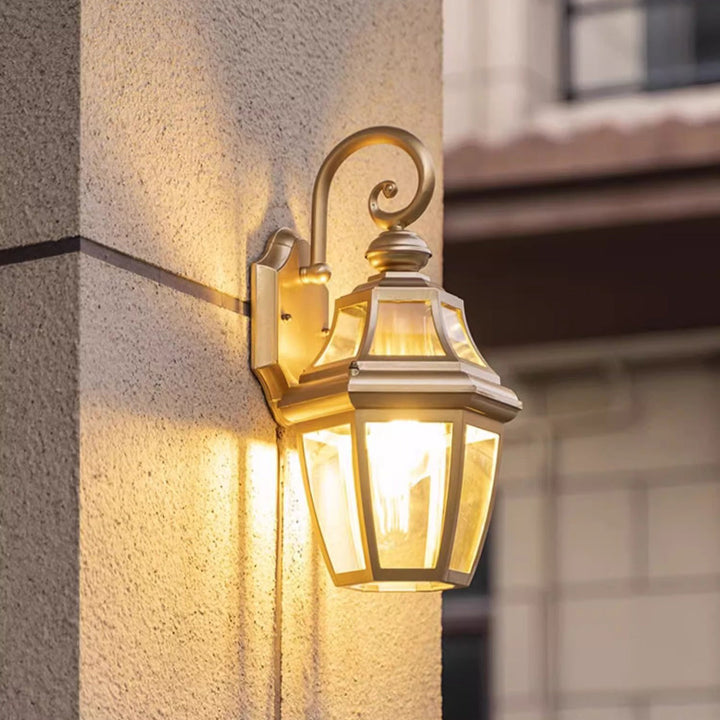 Contemporary Nordic Round Court Waterproof Glass Hardware 1-Light Wall Sconce Lamp For Outdoor Patio | Bowlift