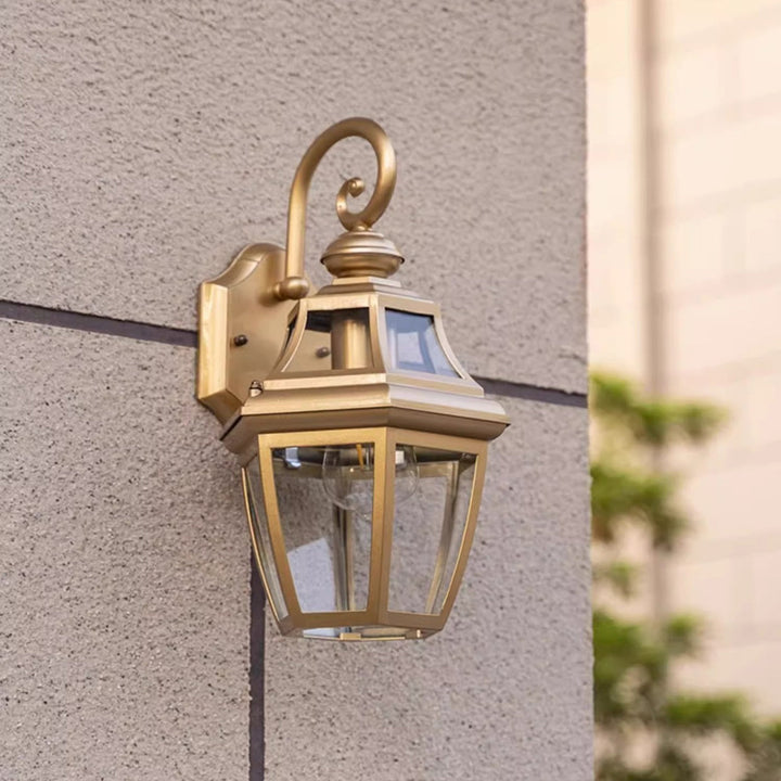 Contemporary Nordic Round Court Waterproof Glass Hardware 1-Light Wall Sconce Lamp For Outdoor Patio | Bowlift