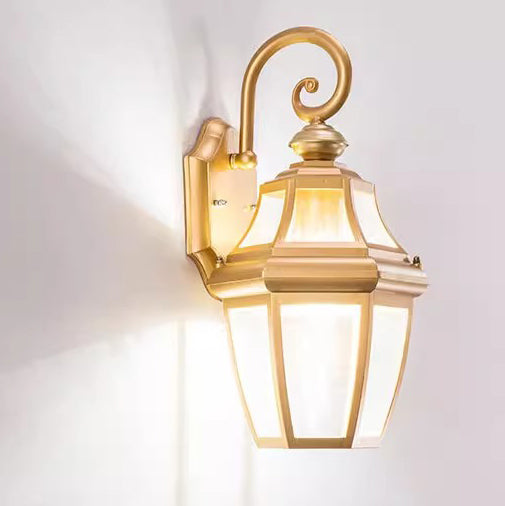 Contemporary Nordic Round Court Waterproof Glass Hardware 1-Light Wall Sconce Lamp For Outdoor Patio | Bowlift