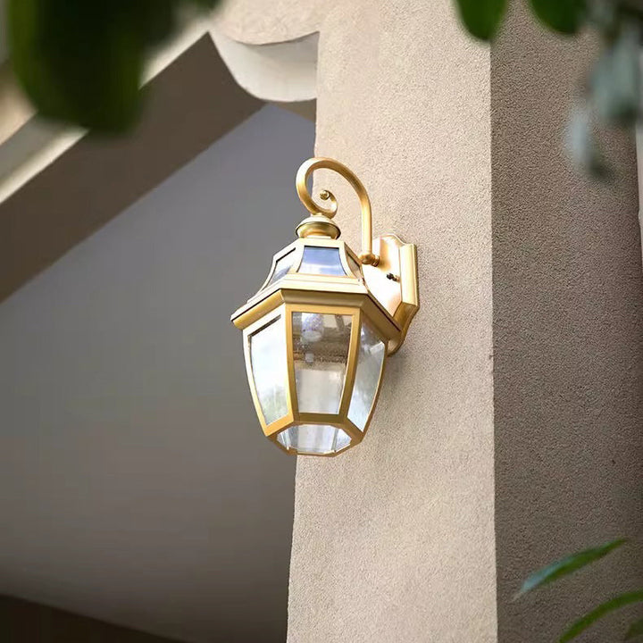 Contemporary Nordic Round Court Waterproof Glass Hardware 1-Light Wall Sconce Lamp For Outdoor Patio | Bowlift
