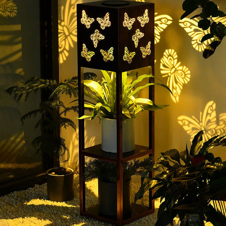Modern Minimalist Rectangle Butterfly Hummingbird Dragonfly Iron LED Outdoor Light For Garden | Bowlift