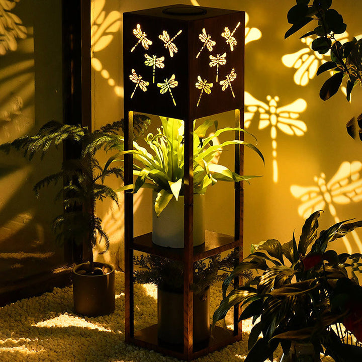 Modern Minimalist Rectangle Butterfly Hummingbird Dragonfly Iron LED Outdoor Light For Garden | Bowlift
