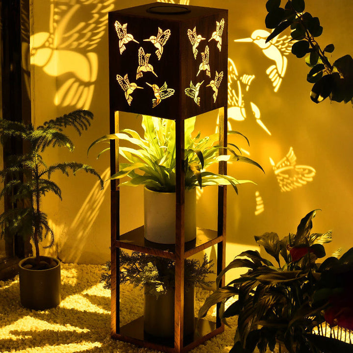 Modern Minimalist Rectangle Butterfly Hummingbird Dragonfly Iron LED Outdoor Light For Garden | Bowlift