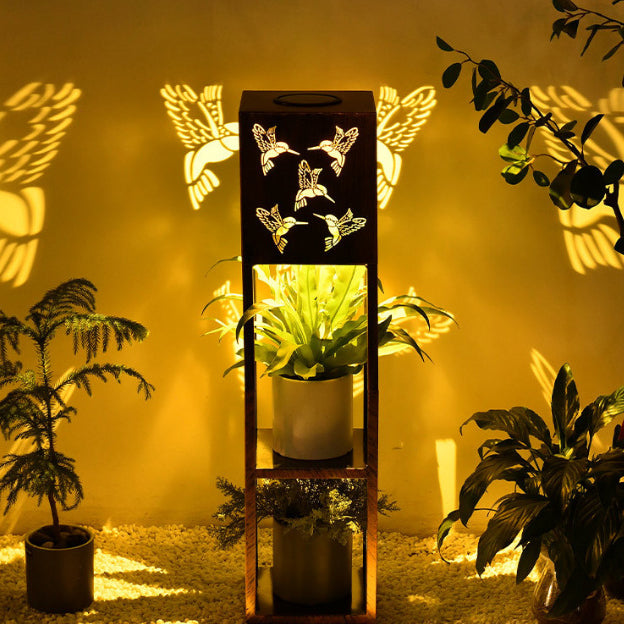 Modern Minimalist Rectangle Butterfly Hummingbird Dragonfly Iron LED Outdoor Light For Garden | Bowlift