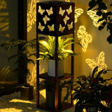 Modern Minimalist Rectangle Butterfly Hummingbird Dragonfly Iron LED Outdoor Light For Garden | Bowlift