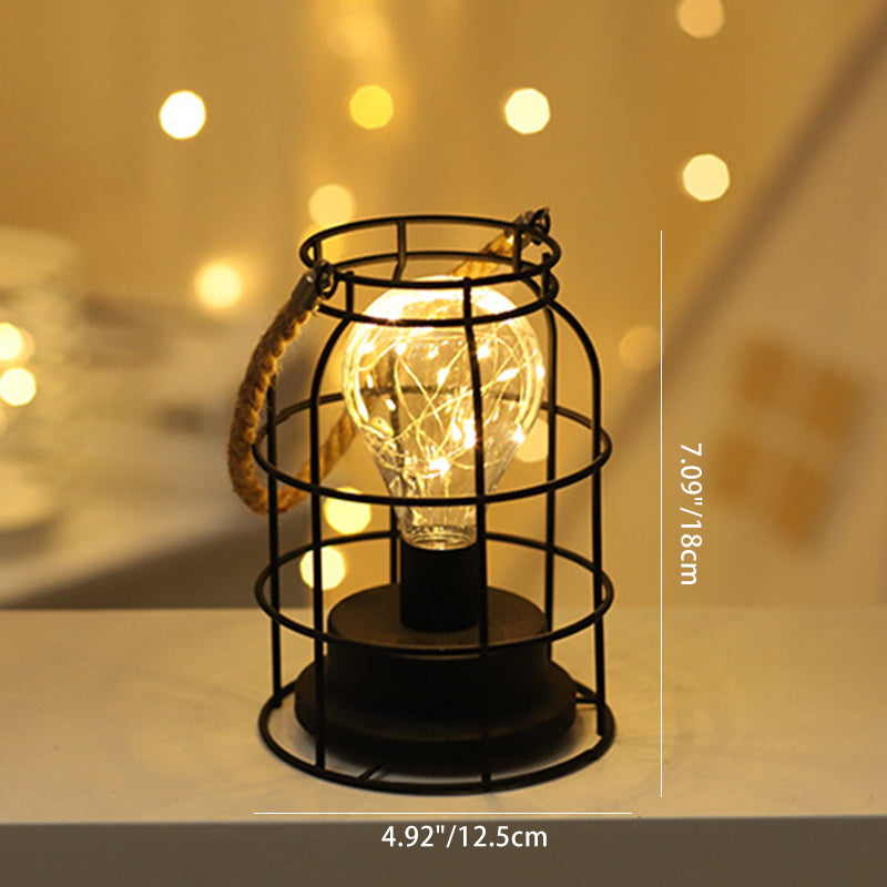 BowLift | Modern Minimalist Vertical Striped Square Round Iron LED Table Lamp For Living Room