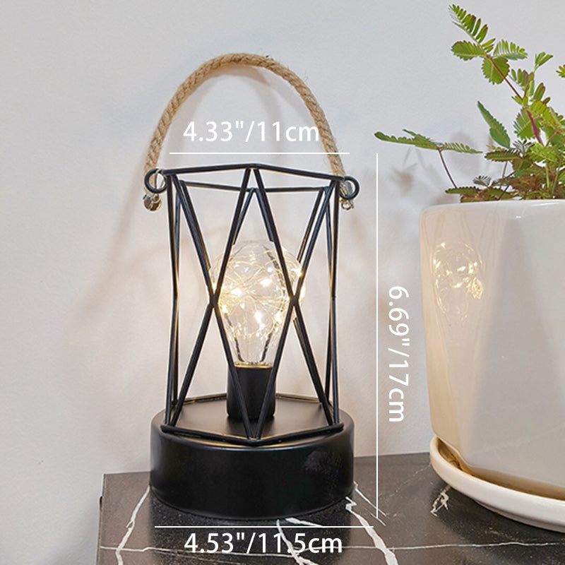 BowLift | Modern Minimalist Vertical Striped Square Round Iron LED Table Lamp For Living Room
