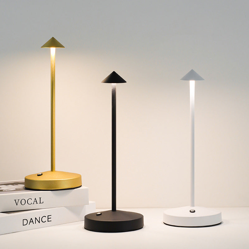 BowLift | Modern Simplicity Triangle Cone Round Acrylic Cylinder Iron LED Table Lamp for the Living Room