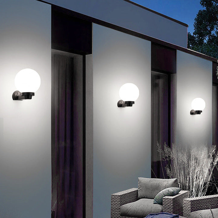 Modern Simplicity Flower Cone Square Cylinder Ball Acrylic ABS Iron 1-Light Wall Sconce Lamp For Outdoor Patio | Bowlift