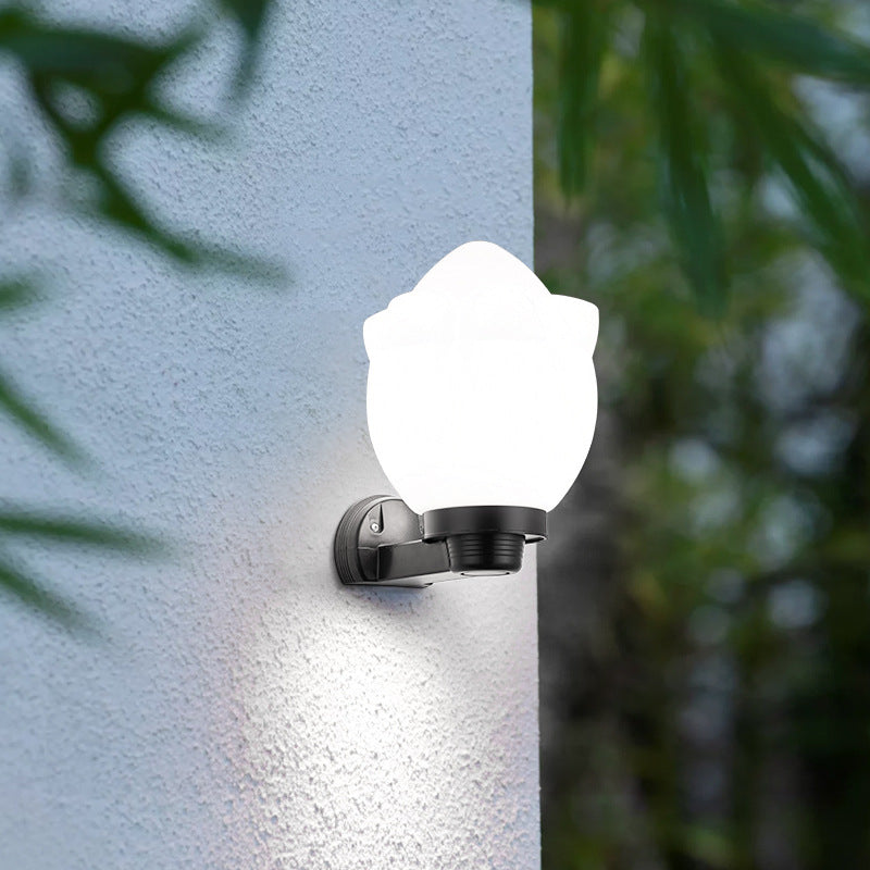 Modern Simplicity Flower Cone Square Cylinder Ball Acrylic ABS Iron 1-Light Wall Sconce Lamp For Outdoor Patio | Bowlift